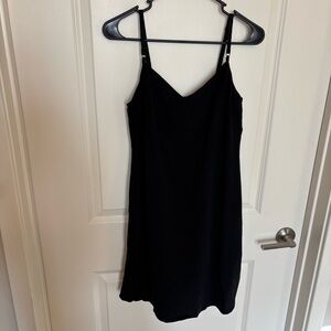 Natori Women’s Cotton Chemise Size Large Black Dress Mini Spaghetti Strap Sleep